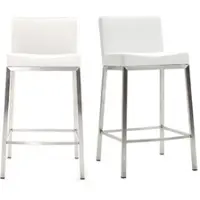 Miliboo Design-Hocker 66 cm Weiß 2er-Set EPSILON