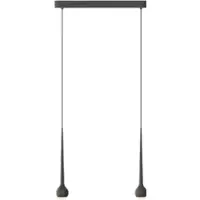Grau Falling Sun Trace 2/70 LED-Pendelleuchte 2-flammig-Schwarz-mit Sunset Dimming (1300K - 2700K)-ohne App/Casambi