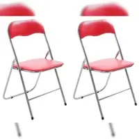 CLP 2er Set Klappstuhl Felix rot/silber