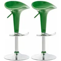 CLP 2er Set Barhocker Saddle mit drehbarem Kunsttoffsitz und Fußablage grün