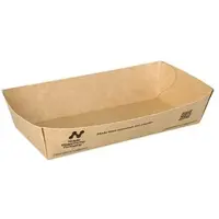 Papstar 90 Snacktrays, Pappe "NOTPLA" 3,5 cm x 7 cm x 15 cm braun