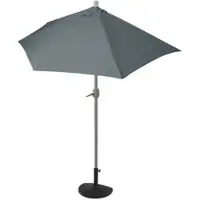Mendler Sonnenschirm halbrund Parla, Halbschirm Balkonschirm, UV 50+ Polyester/Alu 3kg 300cm anthrazit mit Ständer