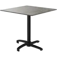 BIG Möbel Gastro Outdoor Terrassentisch "Rene" | HPL Compact 80x80 cm | Zement Grau | klappbar
