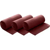 Wometo 3er Set Polar Fleecedecke 130x160 cm, OEKO-TEX ca. 400g Gewicht, mit Antipilling & Kettelrand - Farbe weinrot