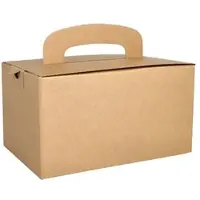 Papstar Lunch-Boxen, Pappe "pure" eckig 12,5 cm x 15,5 cm x 22,5 cm braun mit Tragegriff 100 Stück