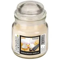 Papstar Duftkerzen im Glas, Sandalwood-Vanilla, Ø 63 mm · 85 mm, "Flavour", 6 Stück