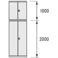Bito Flügeltüren B 1000 mm x H 3000 mm, lichtgrau
