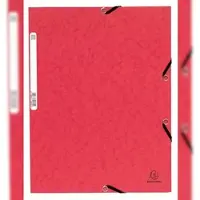 Exacompta 55305E 50x Sammelmappe mit Gummizug und 3 Klappen aus Colorspan-Karton 355g/qm, für Format DIN A4 - Rot