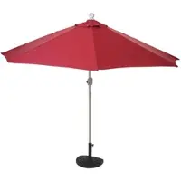 Mendler Sonnenschirm halbrund Parla, Halbschirm Balkonschirm, UV 50+ Polyester/Alu 3kg 270cm bordeaux mit Ständer