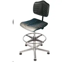 Proregal Arbeitsstuhl Arlington, großer Rückenlehne, Sitzneige, Sitzhöhe 53-79cm, Polyurethane-Soft-Sitz, Aluminium-Fußkreuz, Gleiter, Fußring