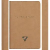 Clairefontaine 5x Flying Spirit Kraft, Notizbuch geheftet 9x14cm, 48 Blatt liniert, Papier elfenbein 90g, Motive sortiert - Kartonbraun 103596C