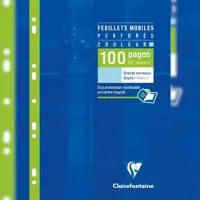 Clairefontaine 10x Farbige Ringbucheinlagen A4, Packung mit 50 Blatt 90g gelocht, französische Lineatur - 1741C