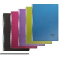 Clairefontaine 10x Spiralheft A4 50 Blatt 90g französische Lineatur, Einband aus gerilltem Polypropylen, Linicolor INTENSIVE - Sortiert 329115C