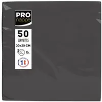 PROnappe SV622021I 16x Packung mit 50 Cocktail-Servietten, mikrogeprägt, Tissue, 2-lagig - 20x20cm - Schwarz