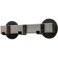 Proregal Magnetische Wandgarderobe mit 3 Haken | HxBxT 10x8x30cm | Schwarz / Silber