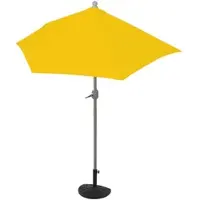 Mendler Sonnenschirm halbrund Parla, Halbschirm Balkonschirm, UV 50+ Polyester/Alu 3kg 270cm gelb mit Ständer