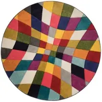KADIMA DESIGN Teppich Rauten Bunt Ø160 cm - MEON
