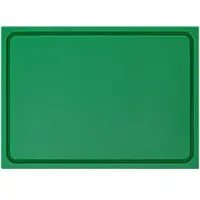 Morleos Muvell Schneidebrett Kunststoff HDPE500 | grün 45x30x2 cm | Schneidbrett | Gastro Profi HACCP Obst & Gemüse Küchenbrett | 1 Seite mit Saftrinne |