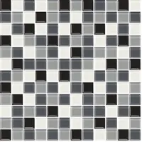 Premium Mosaic Glasmosaik grau 30x30 cm glanz MOS25MIX2