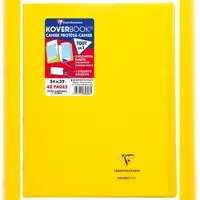 Clairefontaine 10x Koverbook, Heft 24x32 cm, 24 Blatt 90g, kariert 5/5 mit Rand, Einband aus transparentem Polypropylen - Gelb 984606C