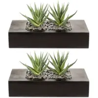 Creativ Green künstliche Pflanze Agave, 14cm, 2er Set