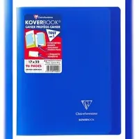 Clairefontaine 10x Koverbook, Heft 17x22 cm, 48 Blatt 90g, französische Lineatur Seyès, Einband aus transparentem Polypropylen - Marineblau 951422C