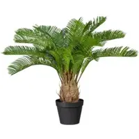 Creativ Green künstliche Pflanze Cycaspalme, ca 60cm, grün, im Kunststofftopf 15x13cm, mit Erde