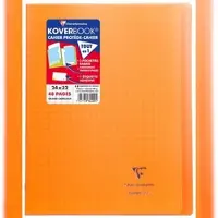 Clairefontaine 10x Koverbook, Heft 24x32 cm, 24 Blatt 90g, französische Lineatur Seyès, Einband aus transparentem Polypropylen - Orange 984409C