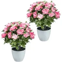 Creativ Green künstliche Pflanze Azaleenbusch, 32cm, 2er Set
