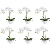 Creativ Green künstliche Pflanze Phalaenopsis, 33 cm, "Real Touch", 6er Set