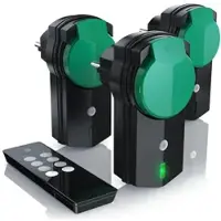 Bearware Außenbereich Funksteckdosen Set mit Fernbedienung - 3x Outdoor Funkschalter Steckdosen