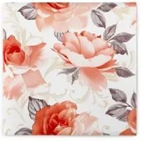 Mank Serviette Airlaid Rosalie in Aprikot, 40 x 40 cm, 50 Stück - Floral Blumen Rosen