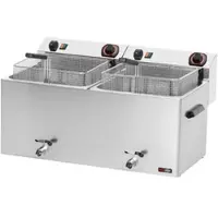 Red Fox FE 1010 T Elektro Fritteuse, 2x 11 Liter, 16,2 kW, BTH 450x440x381 mm