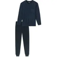 Schiesser Pyjama 182196 Comfort Essentials Herren Dark Blue (Extra Short)-L
