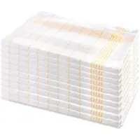 Bertsch Hotelwäsche 10er Set Geschirrhandtuch aus Halbleinen, kariert, gelb-weiss, 50x70cm