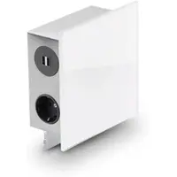Wipo Mira Quad Glas USB, Aufbausteckdosenelement, Edelstahl/Glas weiß