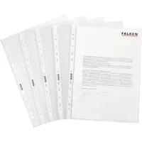 Falken 100 x Prospekthüllen Klarsichthüllen DIN A4 transparent glasklar