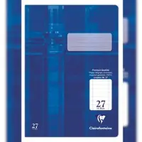 Clairefontaine 25x Schulheft , DIN A4, 16 Blatt, 90g, Lineatur 27 durchgehend liniert mit Rand - Blau 331027C