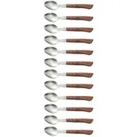 Arcos Table Messer - Box 12 Stück Dessertlöffel - Edelstahl 18/10 und 150 mm - HandGriff Pack-holz Farbe Braun (12 pcs)