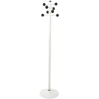 Proregal Garderobenständer aus lackiertem Stahl mit 8 Kunststoff Kn√∂pfen | H√∂he 178cm | Fußplatte aus Metall | Weiß