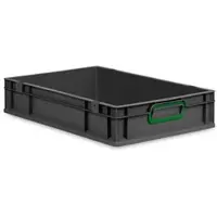 Proregal Eurobox Nextgen Color HxBxT 12x40x60cm 23 Liter Griffe Grün Geschlossen Schwarz Eurobehälter Transportbox Transportbehälter