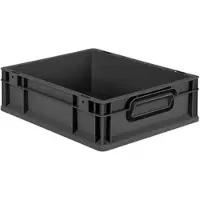 Proregal Eurobox NextGen Color, HxBxT 12x30x40cm, 11 Liter, Griffe schwarz zu, Schwarz, Eurobehälter, Transportbehälter