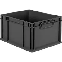 Proregal Eurobox NextGen Color, HxBxT 22x30x40cm, 20 Liter, Griffe schwarz zu, Schwarz, Eurobehälter, Transportbehälter