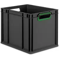 Proregal Eurobox Nextgen Color HxBxT 32x30x40cm 30 Liter Griffe Grün Offen Schwarz Eurobehälter Transportbox Transportbehälter
