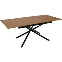 Mendler Esszimmertisch HWC-O57, Ausziehtisch Esstisch, Eisen MDF ausziehbar 160-200x90cm Walnuss-Optik
