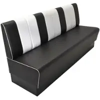 BIG Möbel Gastro Sitzbank Americano Retro | Dinerbank Schwarz & Weiß | 180 cm breit | Amerikanische Sitzbank