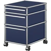 USM United Soft USM Haller Rollcontainer, mit drei Schubladen Stahlblau