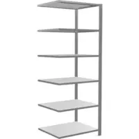 Schulte Anbauregal Büro-Steckregal MULTplus150 2000 x 750 x 600 mm 6 Fachböden Längenriegel verzinkt mit Mittelanschlag