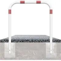 SCHAKE Abweisebügel aus Stahlrohr Ø 60 x 2,5 mm Breite: 2000 mm, Höhe: 1000 mm ohne Querholm, beschichtet, zum Einbetonieren