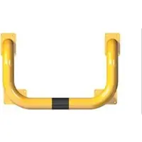 SCHAKE Rammschutzbügel Doppelbügel, Gesamttiefe 400 mm + 4 Standpfosten gelb/schwarz Breite: 750 mm, Höhe Überflur: 1150 mm zum Einbetonieren
